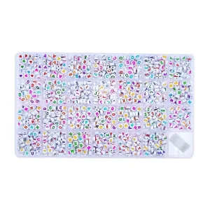 Poppy Crafts Alphabet Bead Kit #3 - White & Rainbow