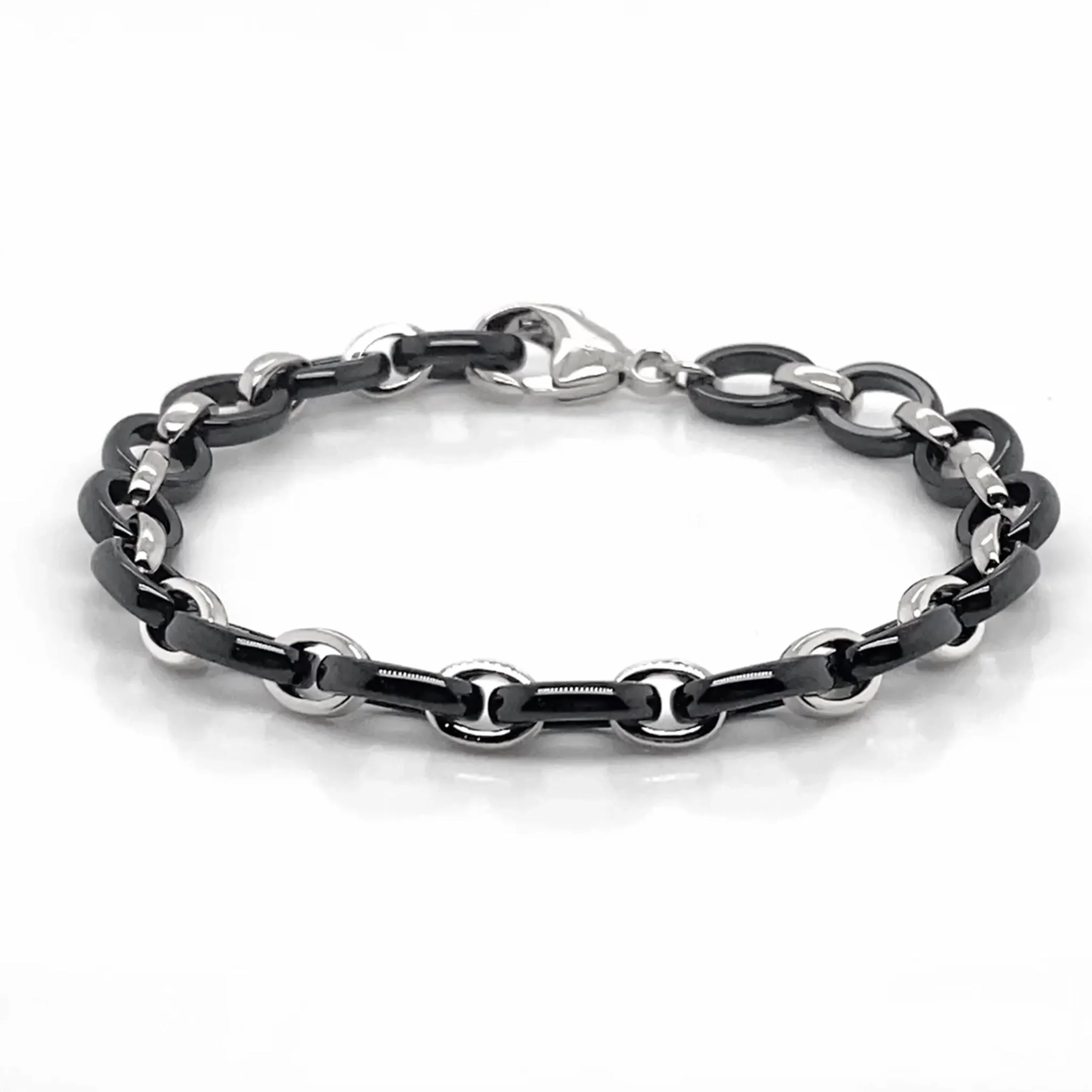 "Audrey" Black Ceramic Link Bracelet