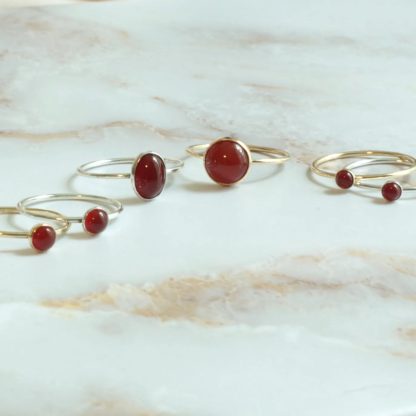 Round Carnelian 8mm Ring