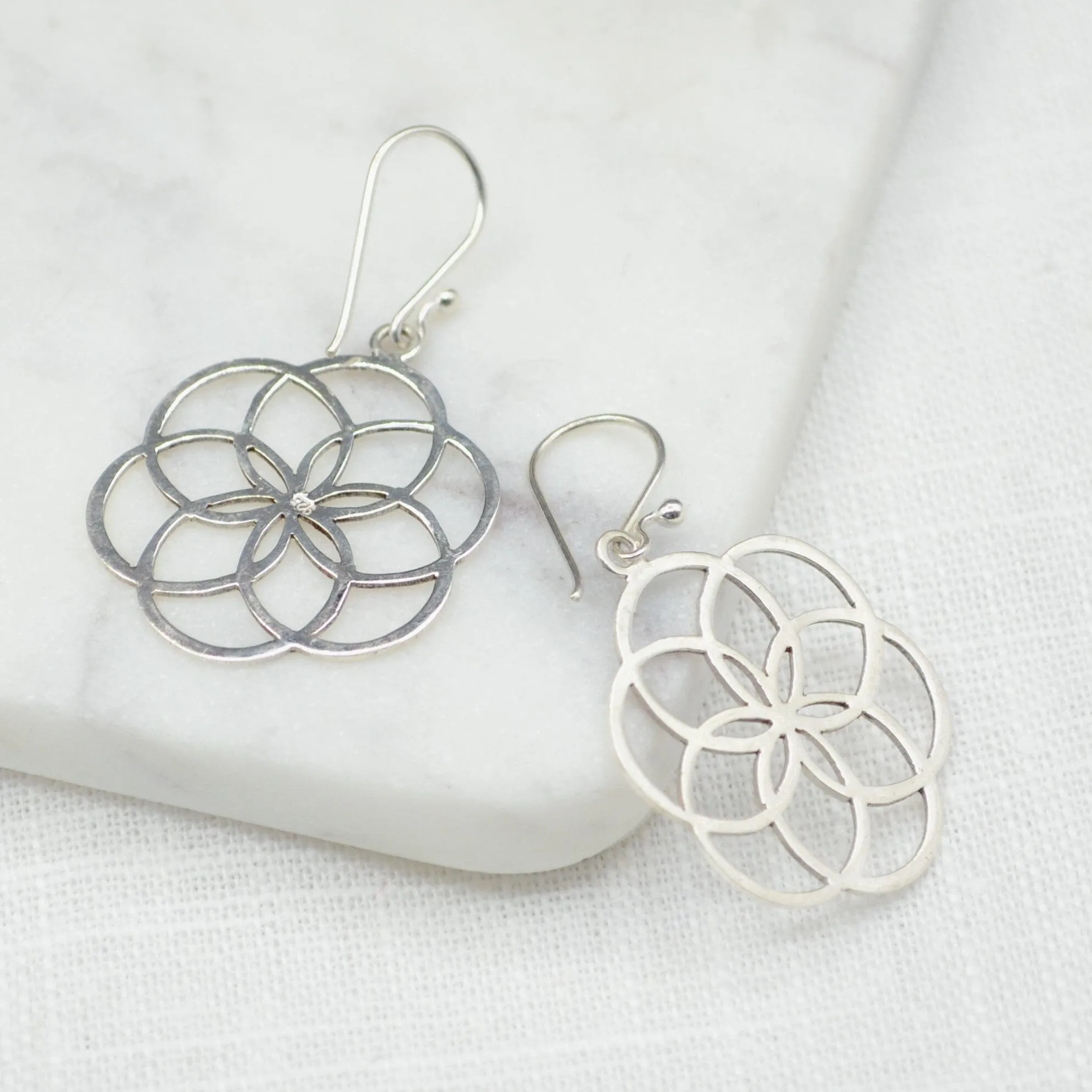 Seed of Life Silver Earrings
