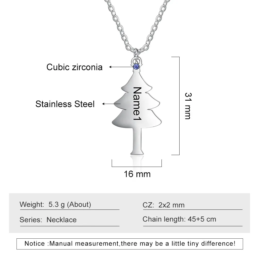 Set Of 6 Tree BFF Necklaces With Birthstone