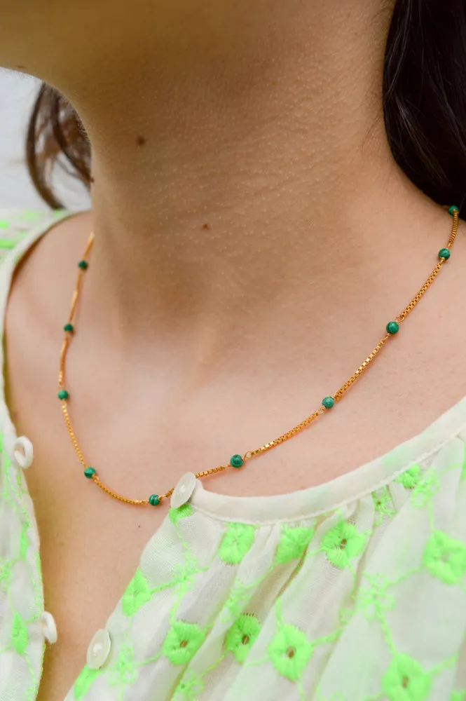 Shyla Venus Slim Malachite Necklace
