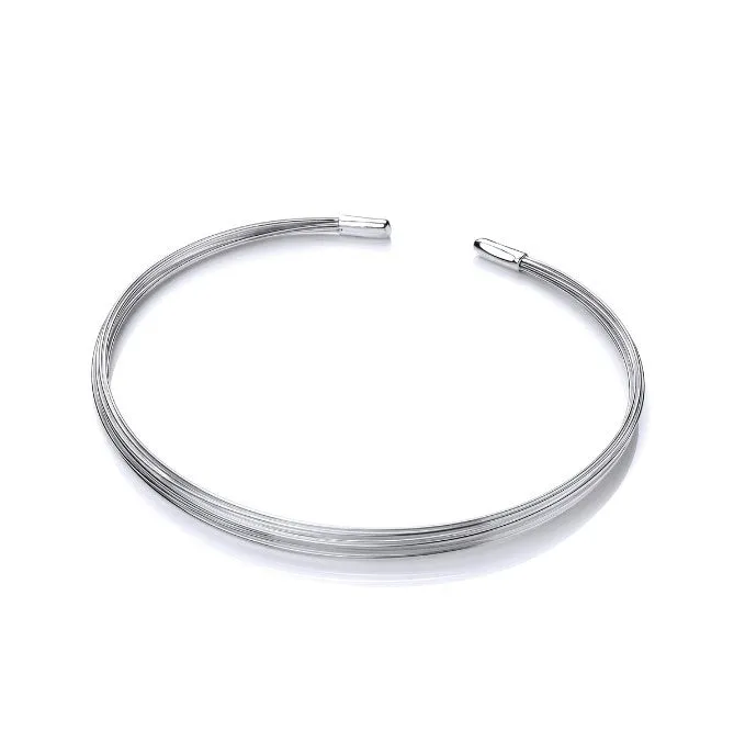 Silver Multi Strands Collar Necklace