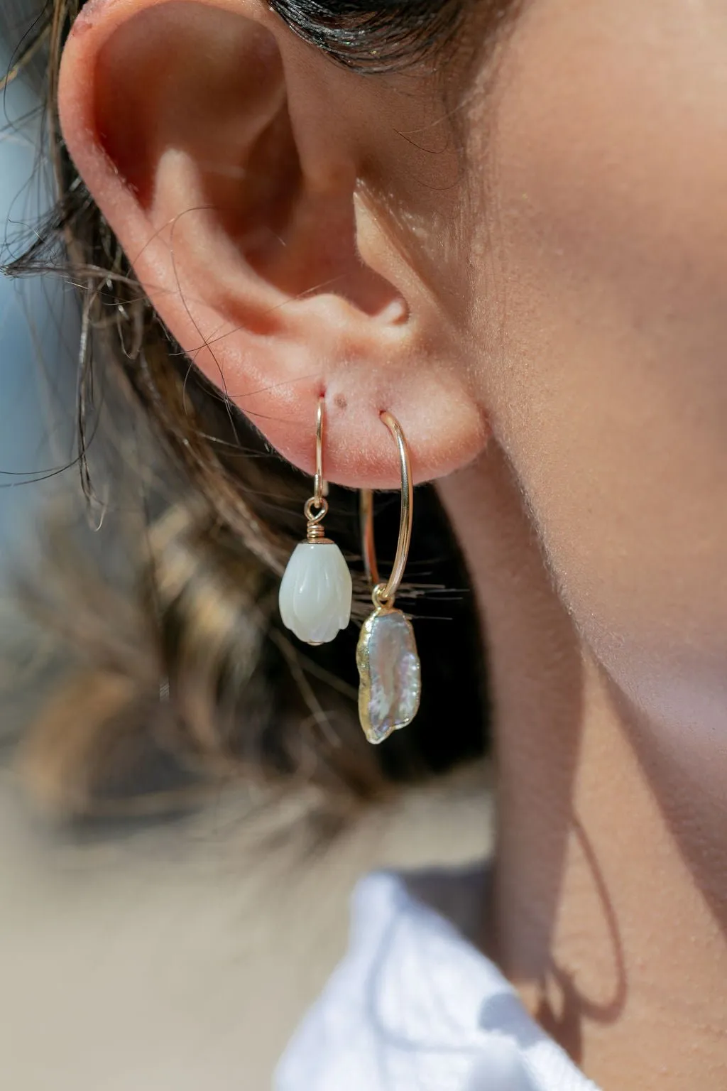 Simple Pikake Earrings - Kamakana