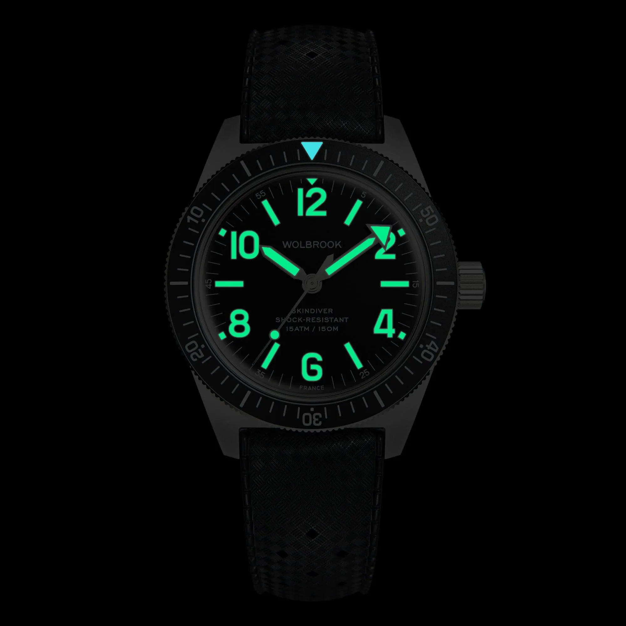 Skindiver Automatic Watch - Green Lum & Black Dial