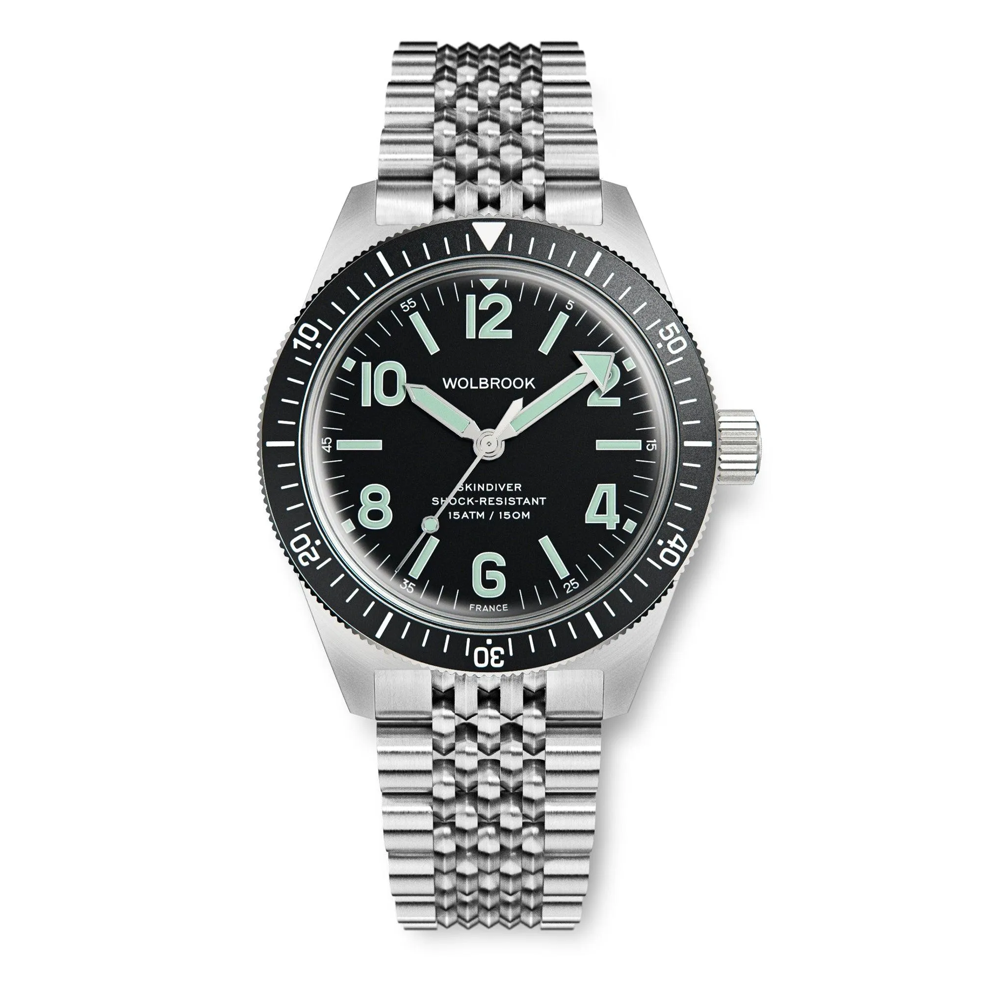 Skindiver Automatic Watch - Green Lum & Black Dial