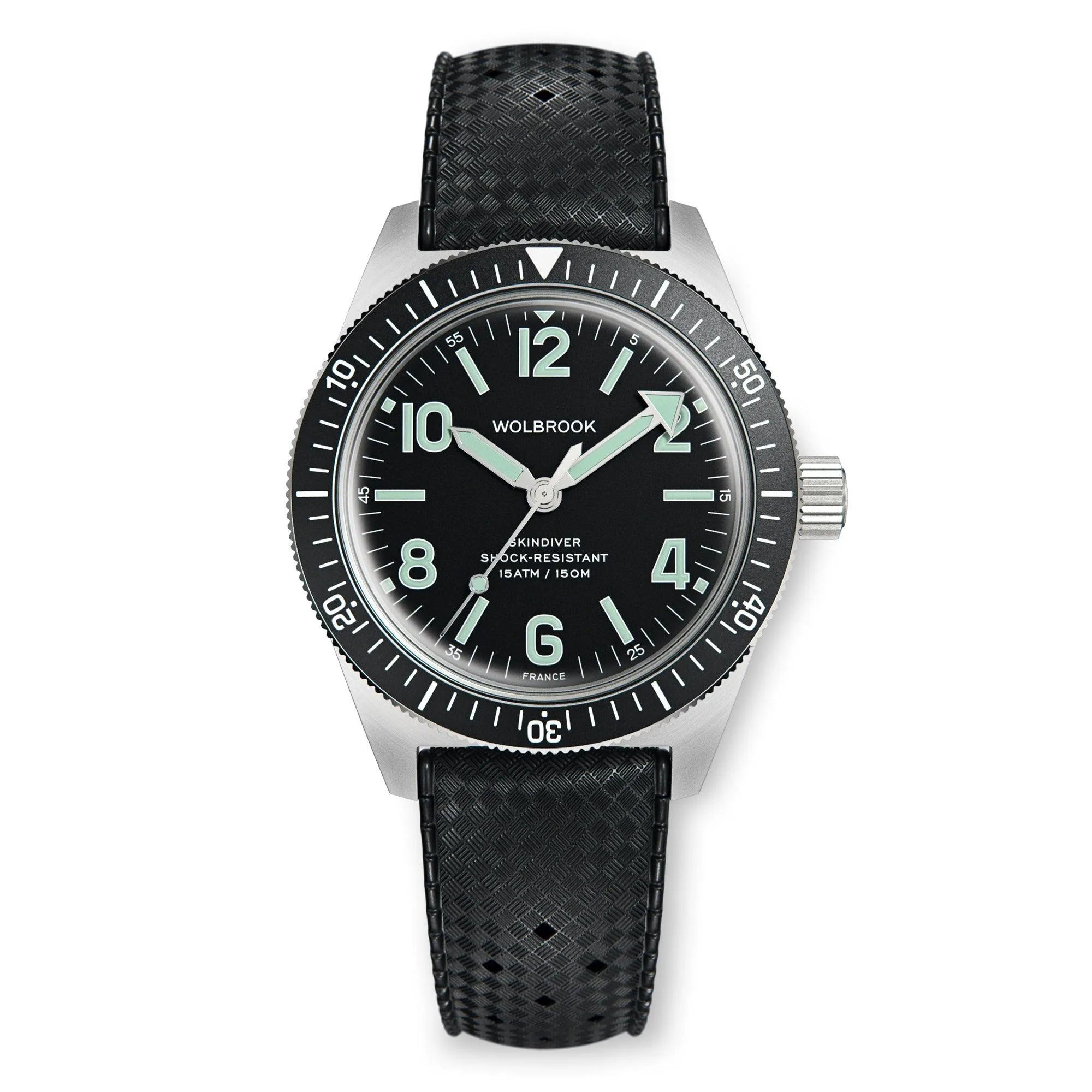 Skindiver Automatic Watch - Green Lum & Black Dial