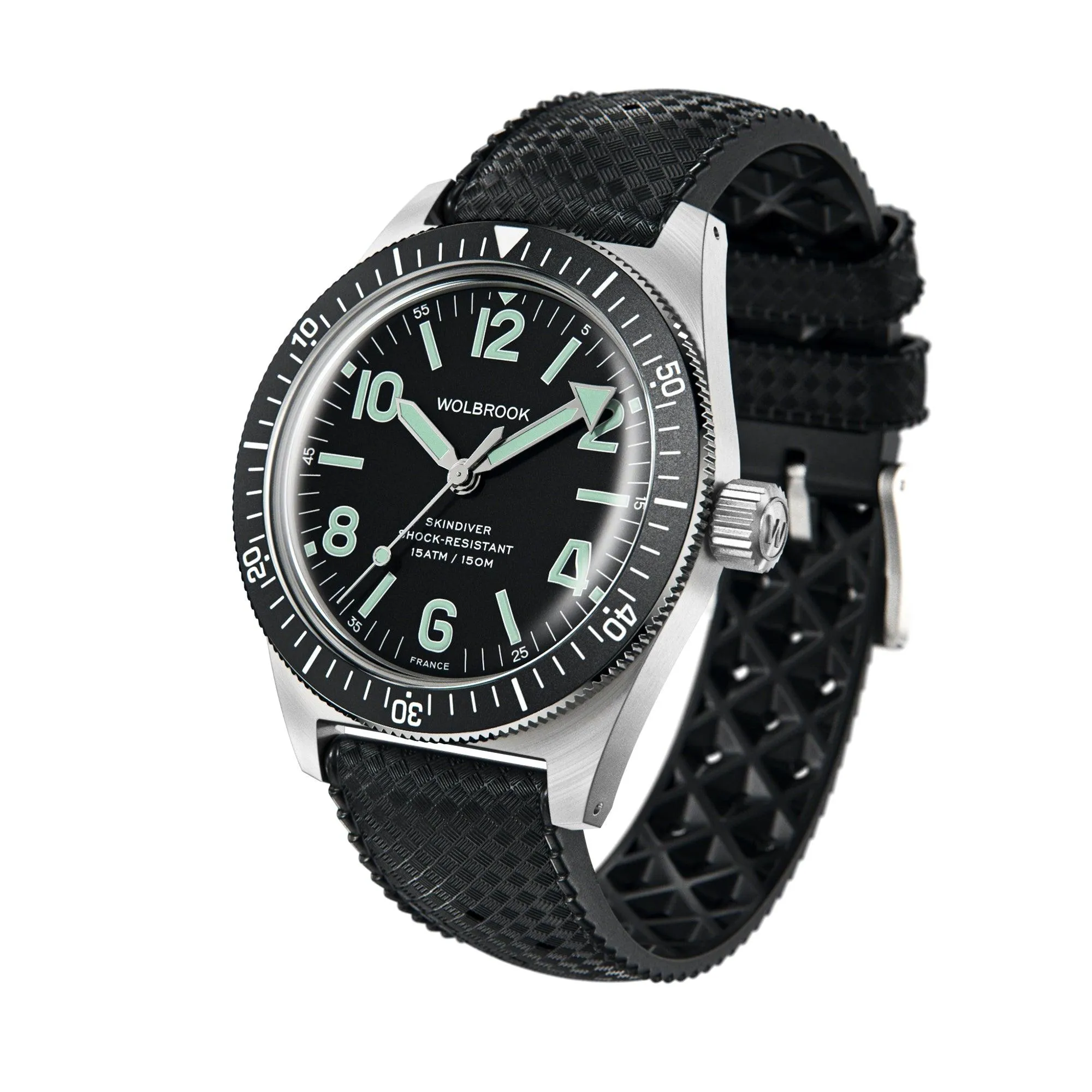Skindiver Automatic Watch - Green Lum & Black Dial