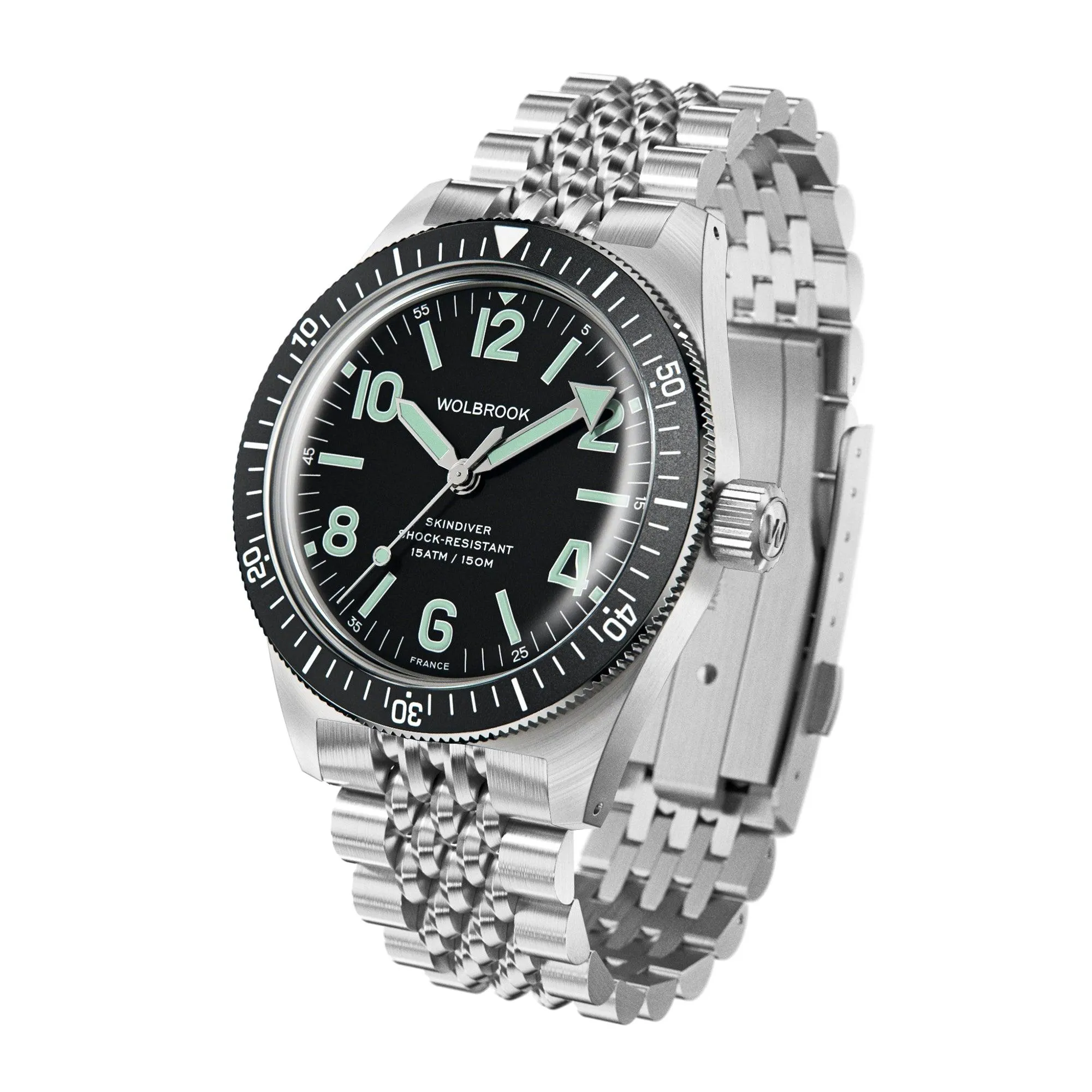 Skindiver Automatic Watch - Green Lum & Black Dial