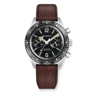 Skindiver WT Chrono-Mecaquartz Black Bezel Vintage Chronograph