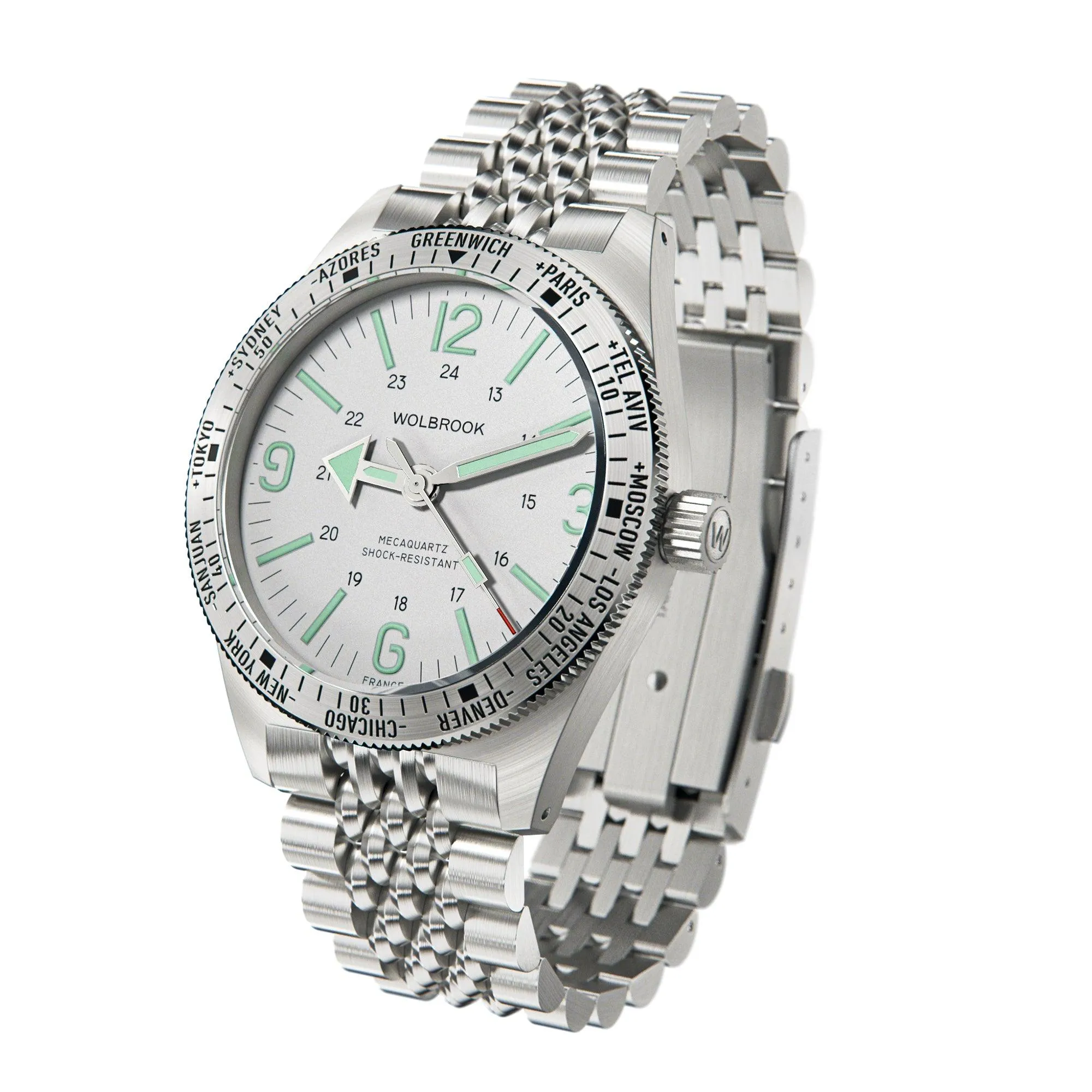 Skindiver WT Mecaquartz Bracelet Watch - White & Steel