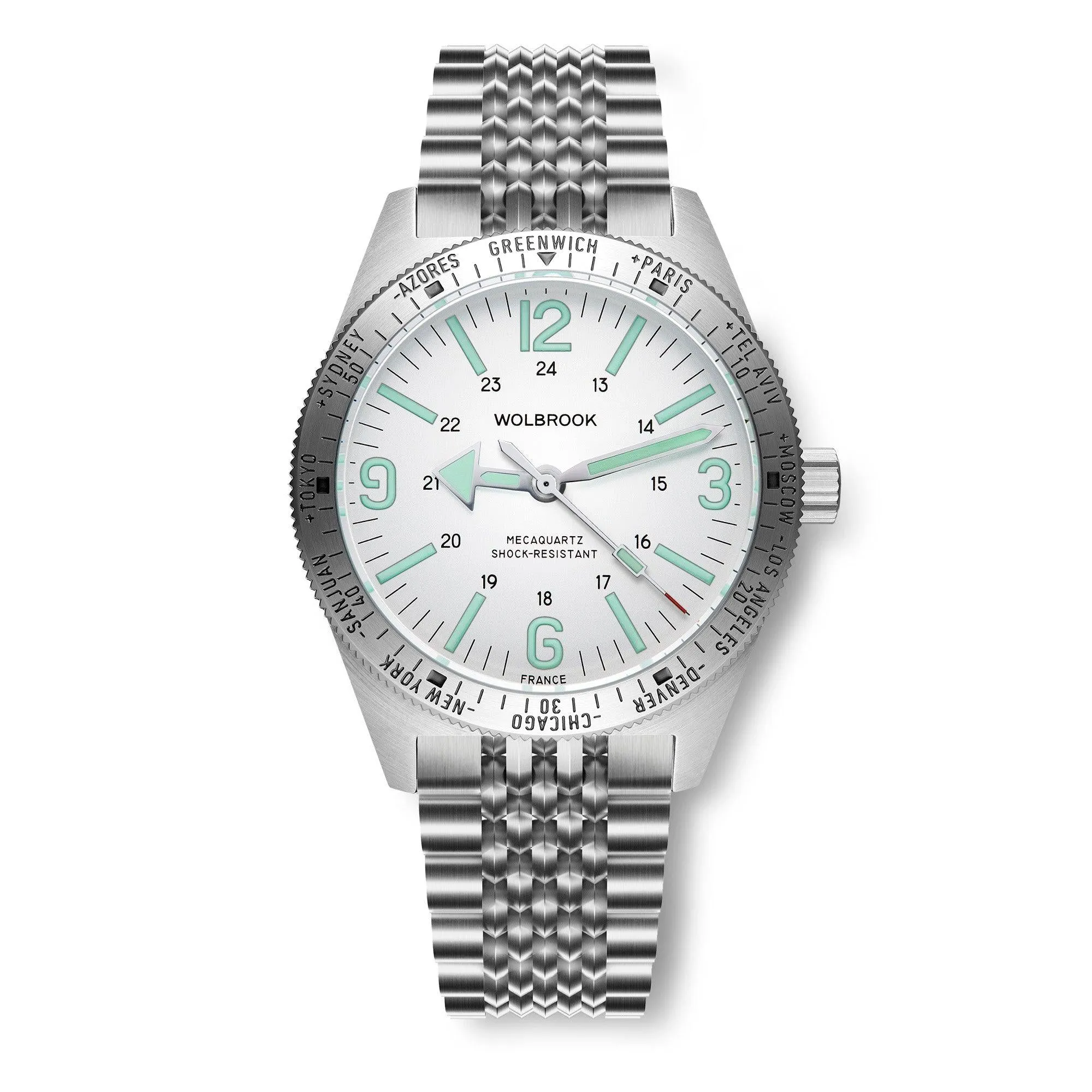 Skindiver WT Mecaquartz Bracelet Watch - White & Steel