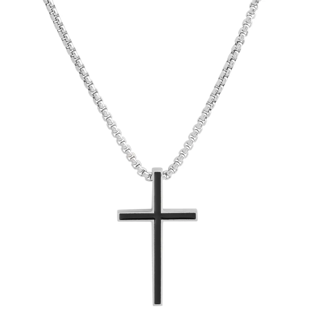 Sleek Stainless Steel Cross Necklace