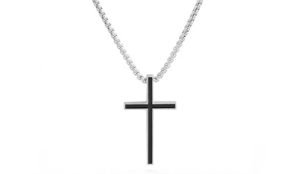 Sleek Stainless Steel Cross Necklace