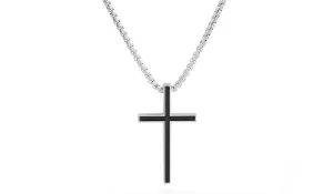 Sleek Stainless Steel Cross Necklace