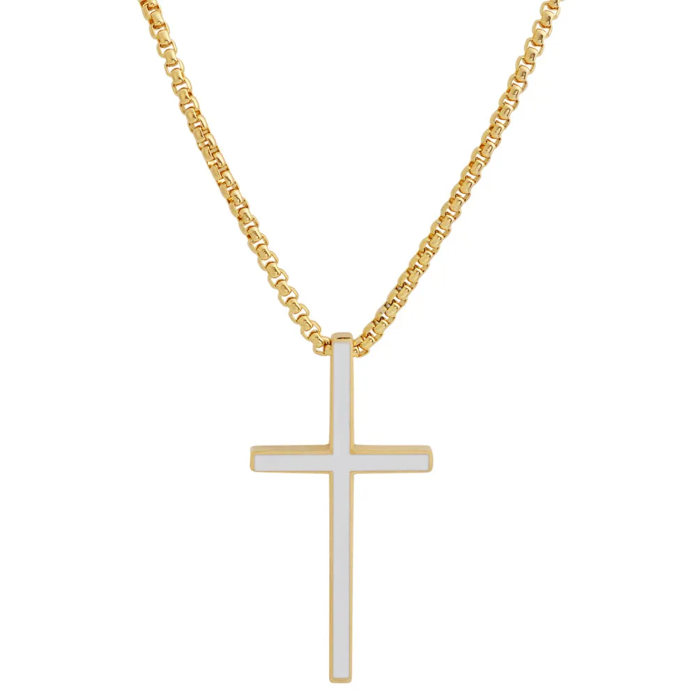 Sleek Stainless Steel Cross Necklace
