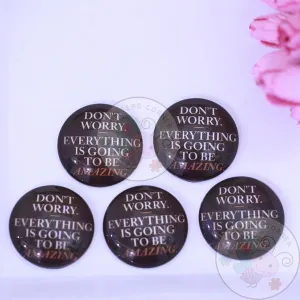 Small Round Glass Cabochon - Be Happy