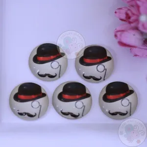 Small Round Glass Cabochon - Masculine