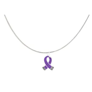 Small Size Purple Ribbon Necklaces
