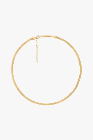 Snake chain necklace gold plated (36cm)