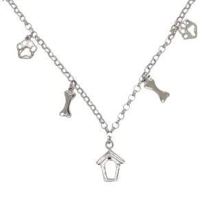 Sterling Silver Dog Themed Statement Bracelet 7.5"