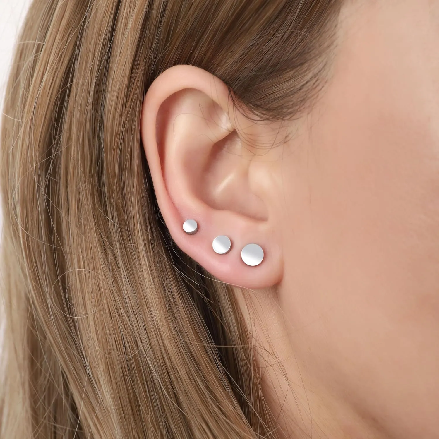 Surgical Steel Earrings Sets for Multiple Piercing Lightweight Small Huggie Hoop Earrings CZ Stud Earrings for Women Trendy Cartilage Hypoallergenic