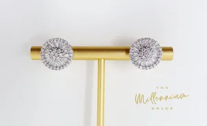 Swarovski Crystal Floral Circle stud Earrings, Bridal Jewelry, Bridal Stud Earrings, Crystal Bridal Earrings, Statement Earrings Cz