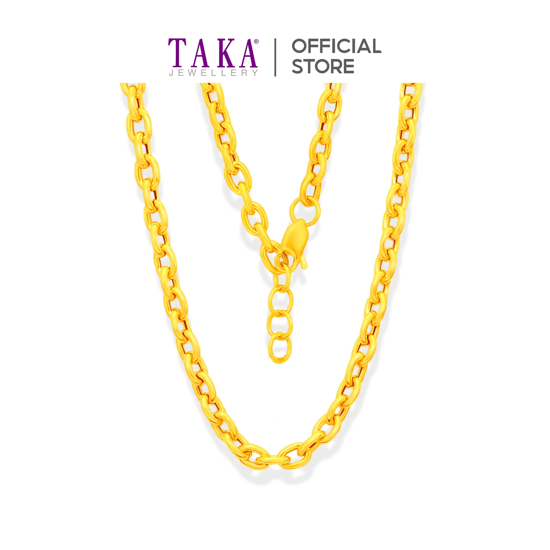 TAKA Jewellery 916 Gold Long Necklace Links