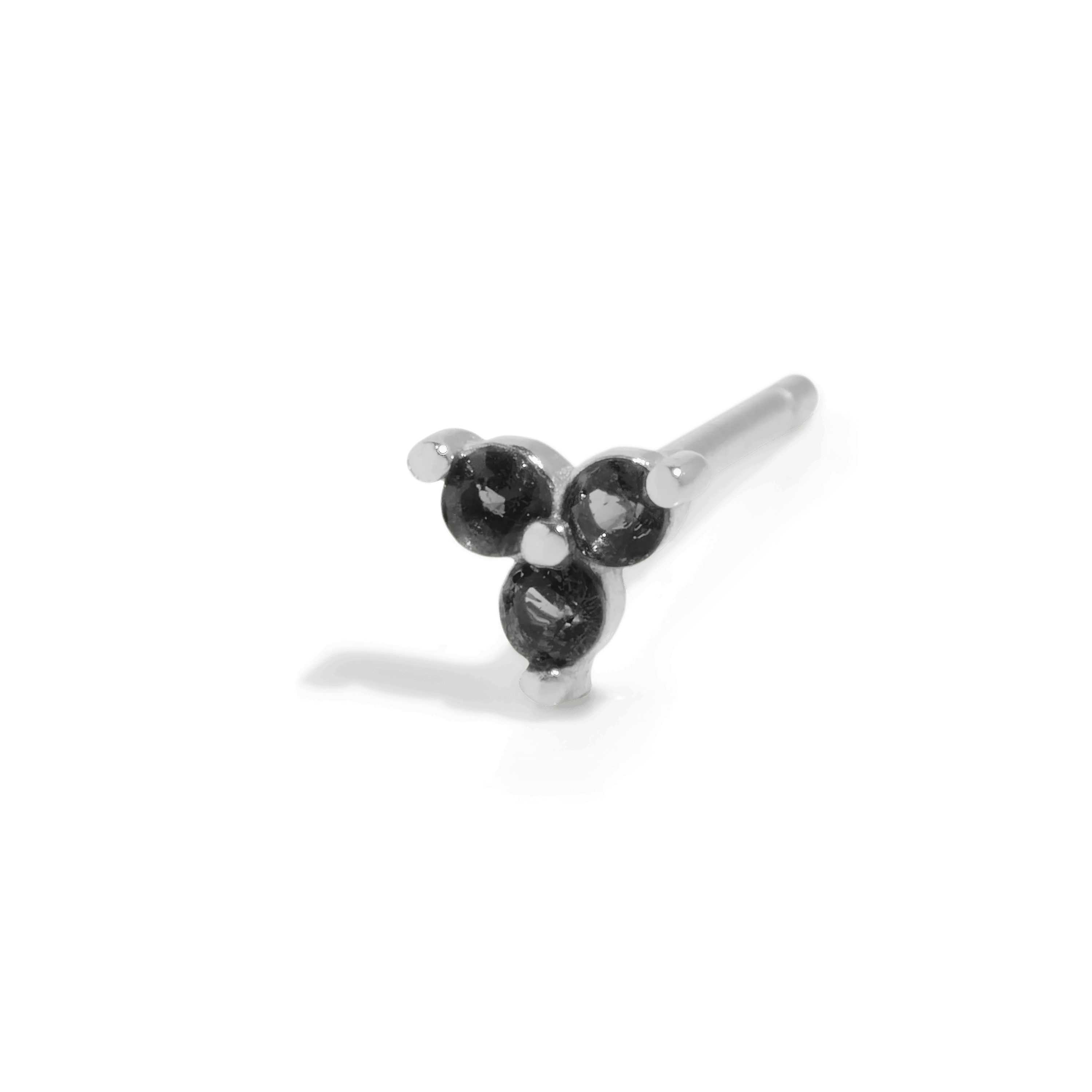 THE SALLY STUD BLACK - sterling silver
