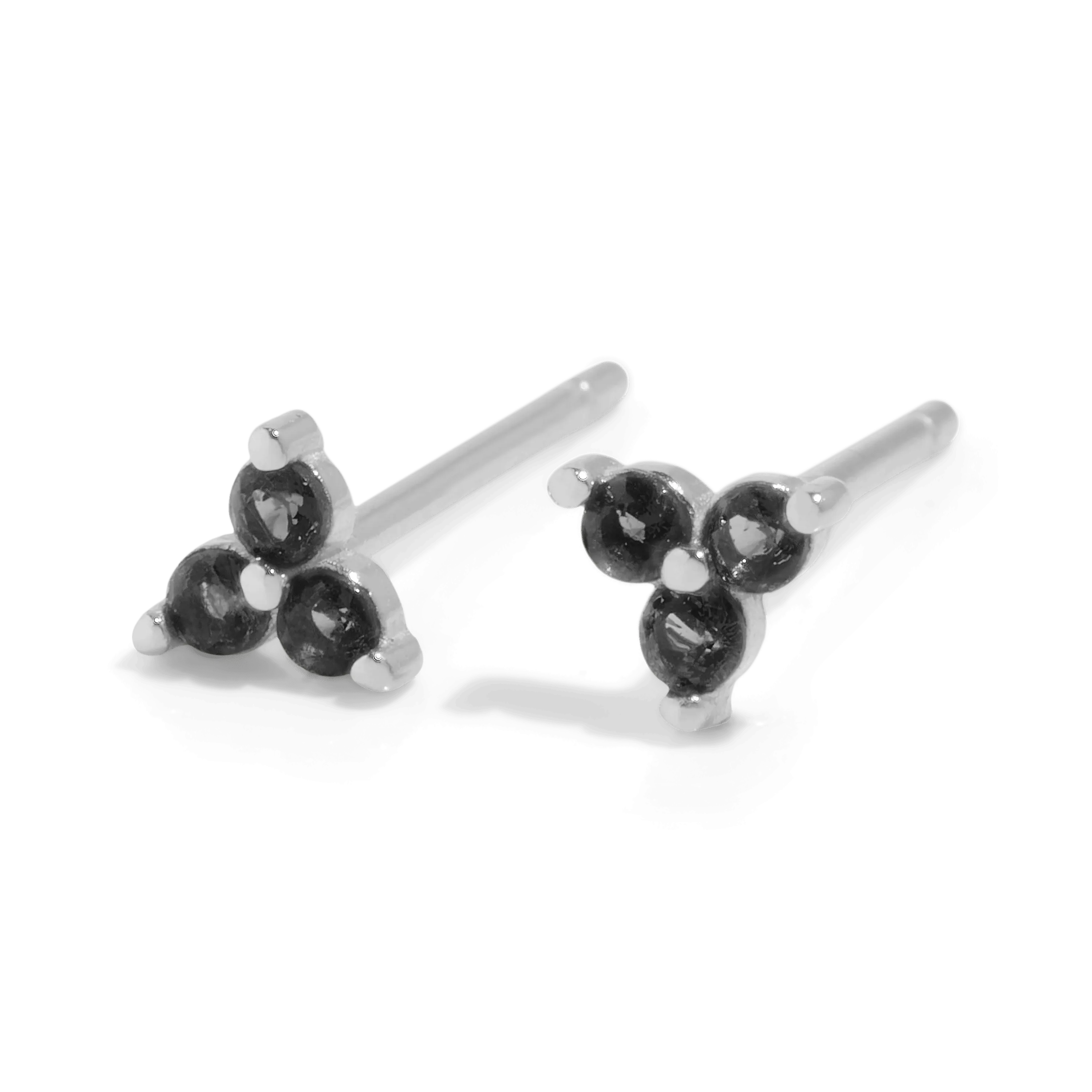 THE SALLY STUD BLACK - sterling silver