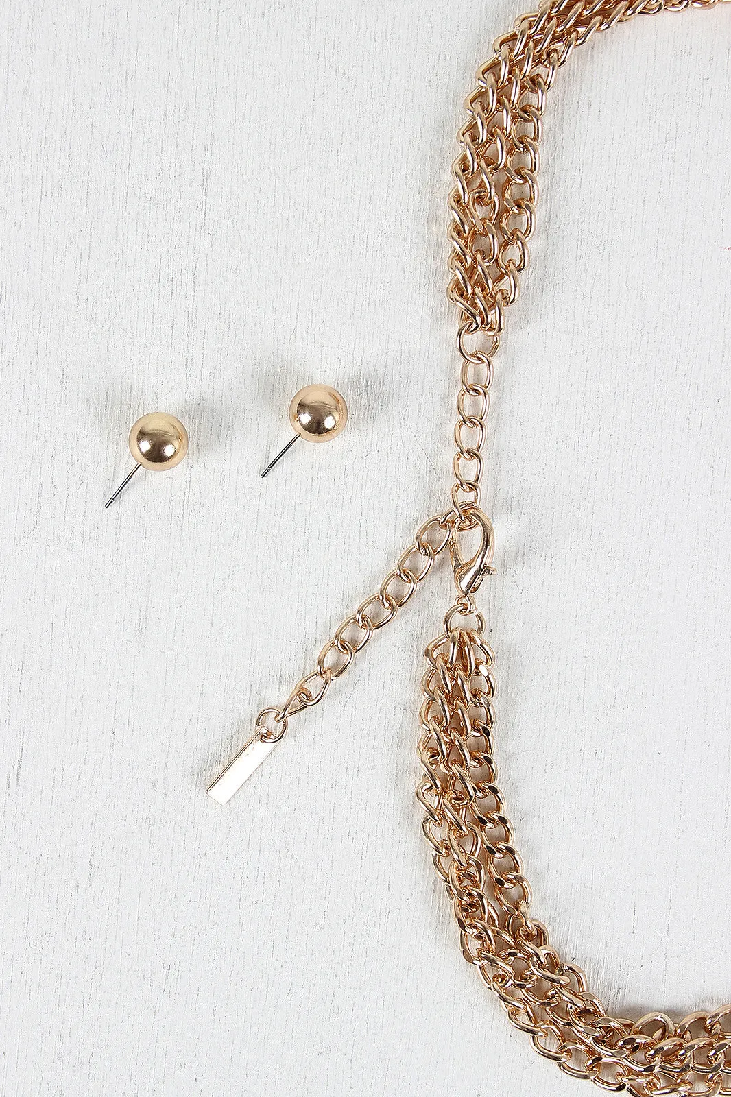 Three Chains Tassel Necklace