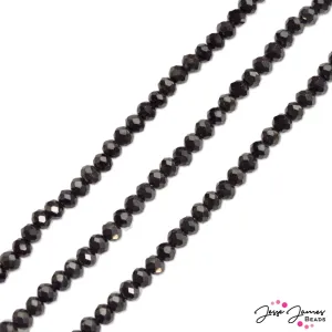 Thunder Polish Glass Strand 4x2mm in Midnight Abyss