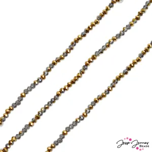 Thunder Polish Glass Strand 4x3mm in Meteorite