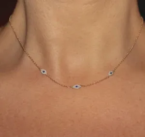 Turkish evil eye  adorable chain necklace