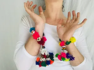 Two Vintage Banjara Tassel Bracelet.
