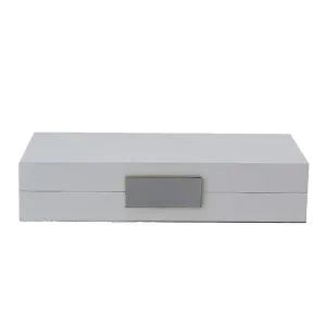 White & Silver Lacquer Box