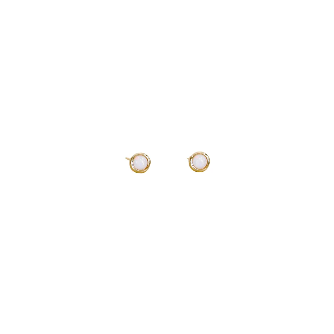 White Opal Simple Studs