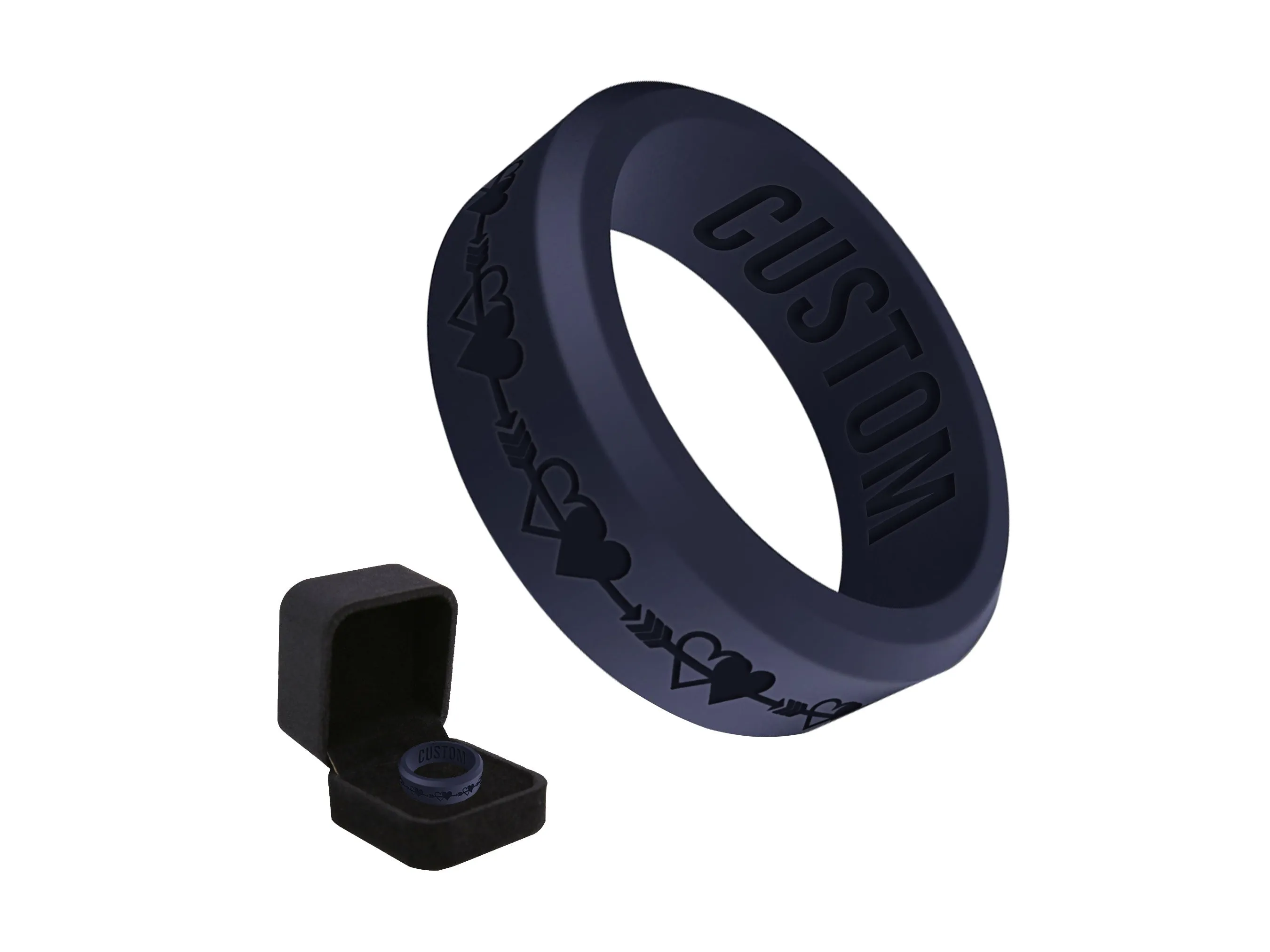 WildFire Two Hearts Silicone Ring   Ring Box