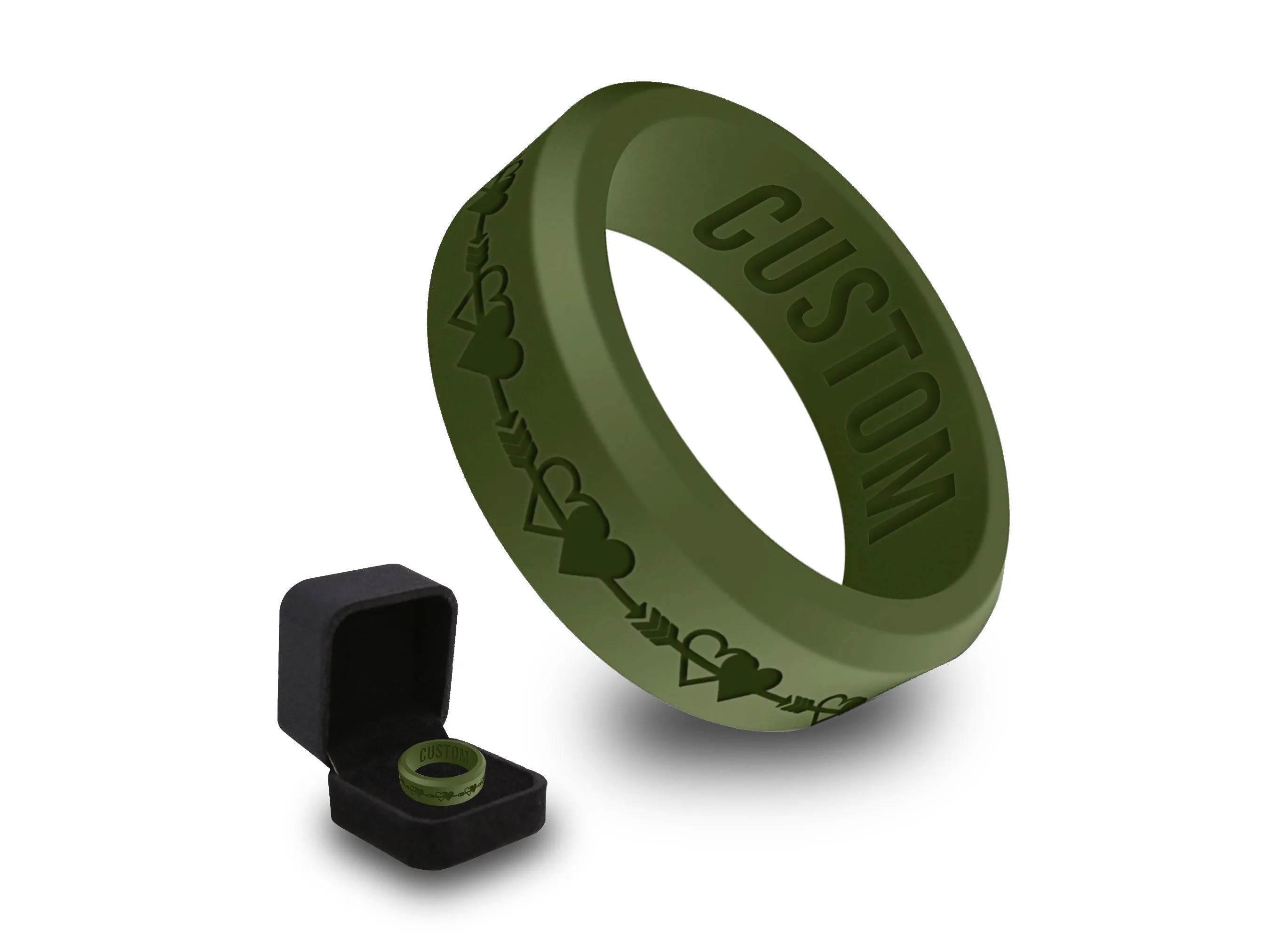 WildFire Two Hearts Silicone Ring   Ring Box