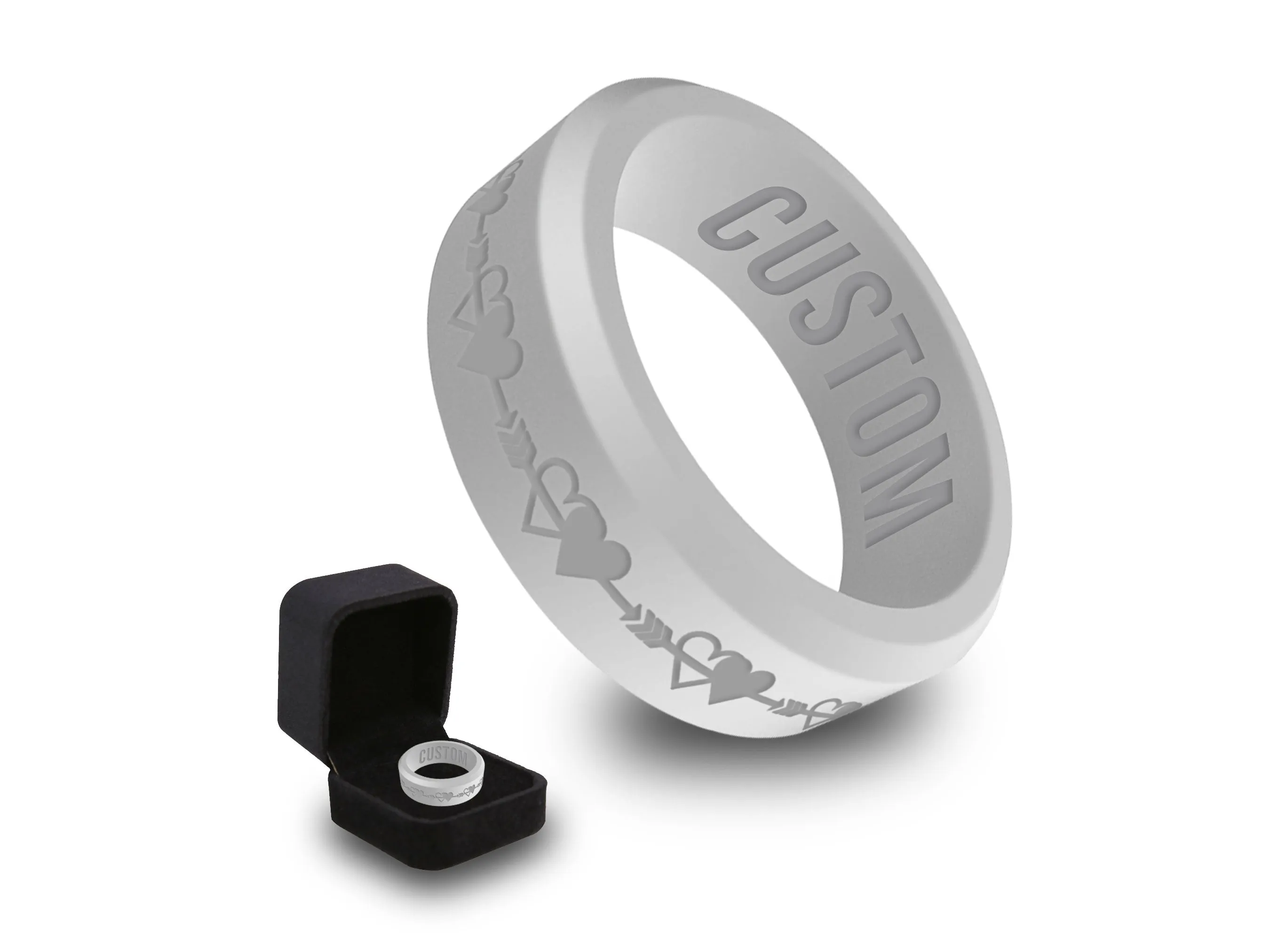 WildFire Two Hearts Silicone Ring   Ring Box