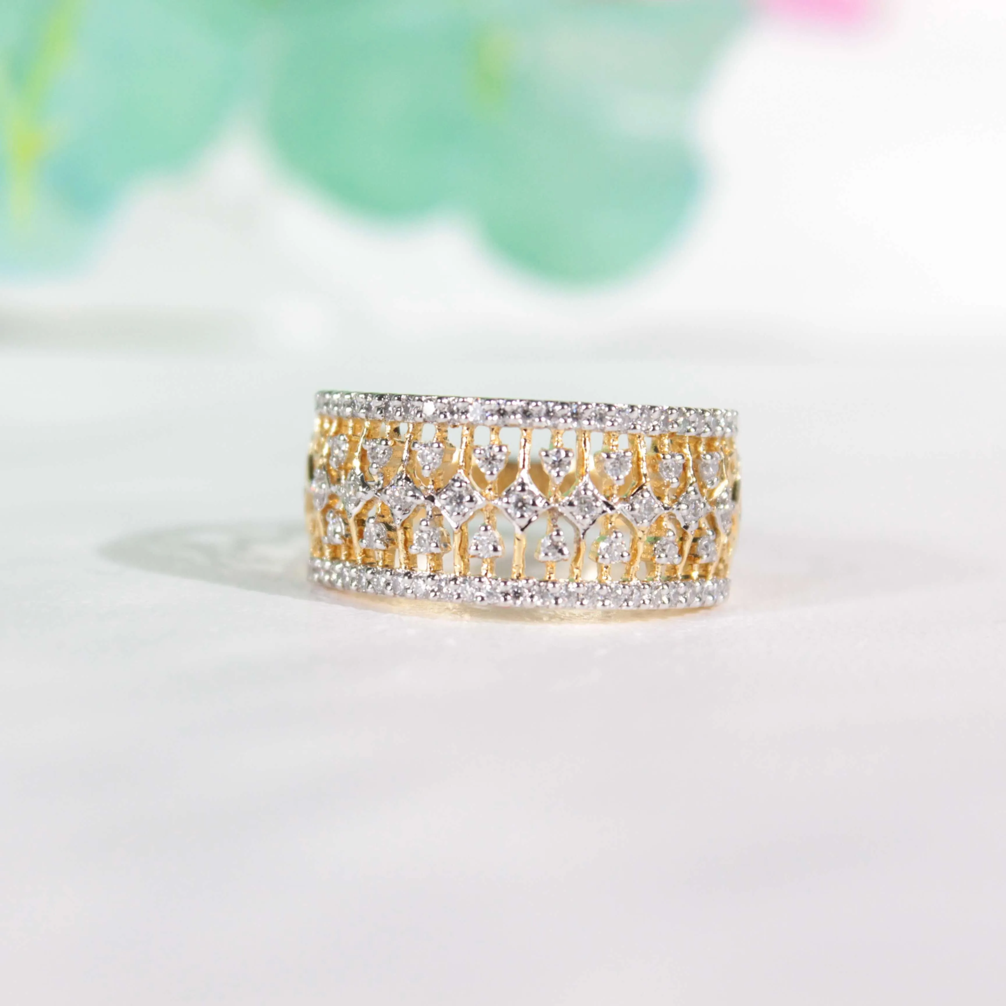 Yami Designer Silver Band | 22KT Gold Vermeil