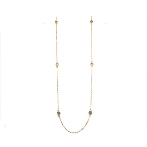Yellow Gold Station 1/2 ctw Diamond Necklace
